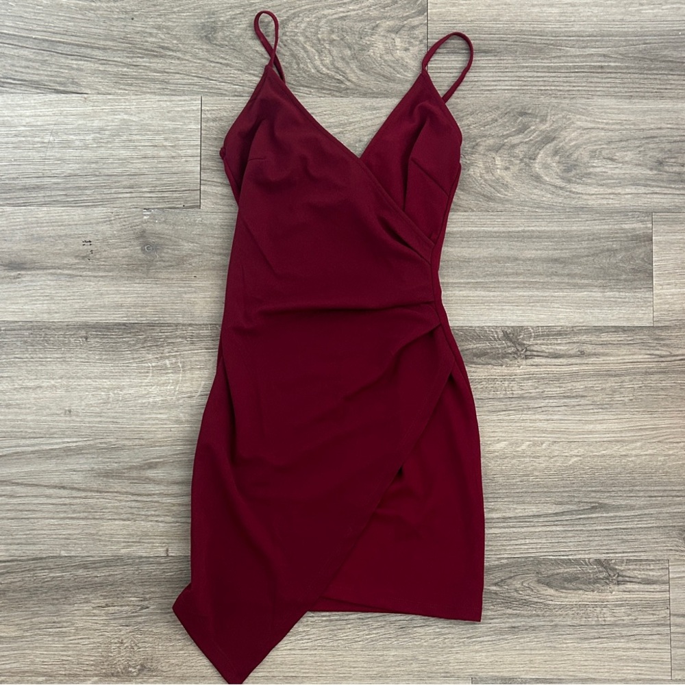 Elegant Burgundy Wrap Dress